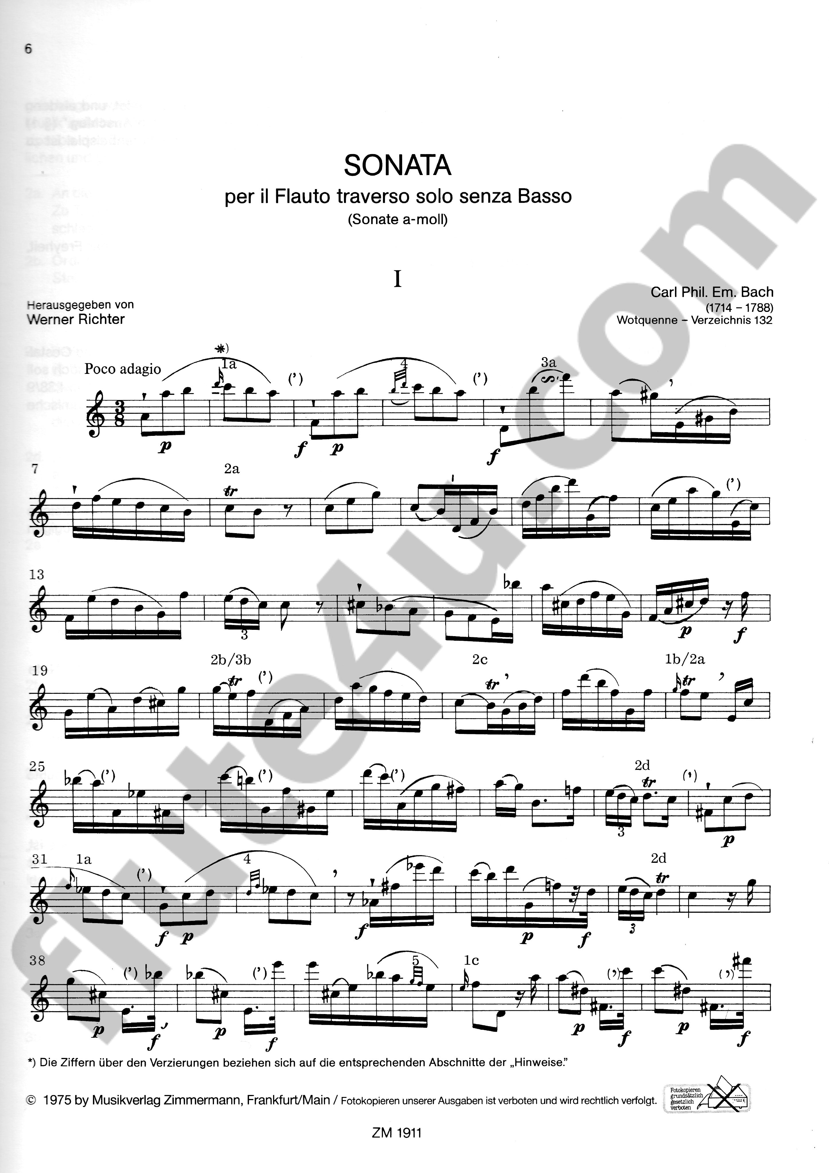Bach, CPE :: Sonate a-moll [Sonata in A minor]
