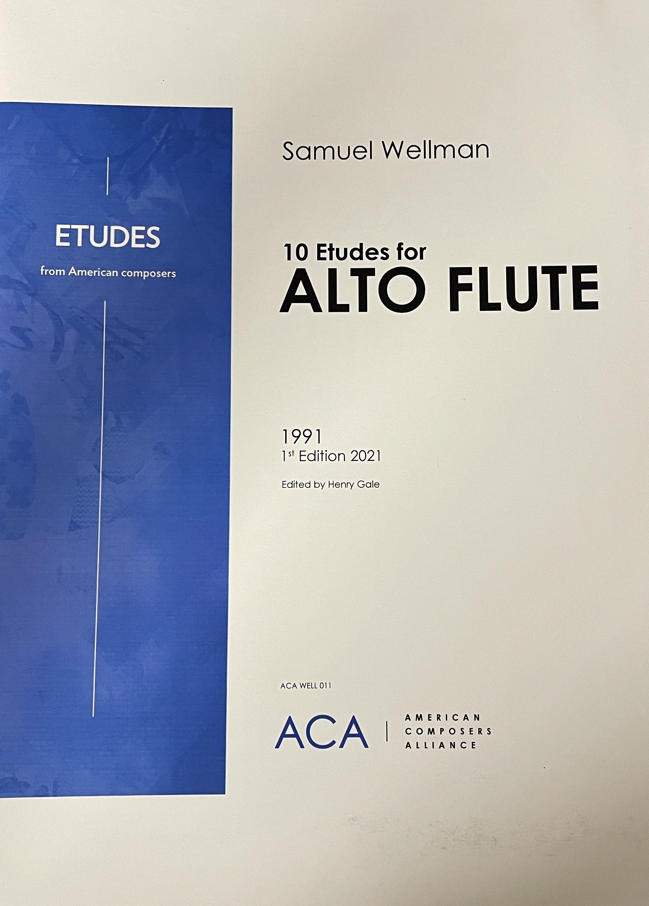 Wellman, S :: 10 Etudes for Alto Flute