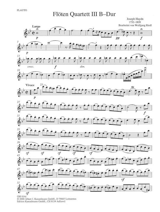 Haydn, J :: Floten Quartett III B-Dur [Flute Quartet No. 3 in B flat major]