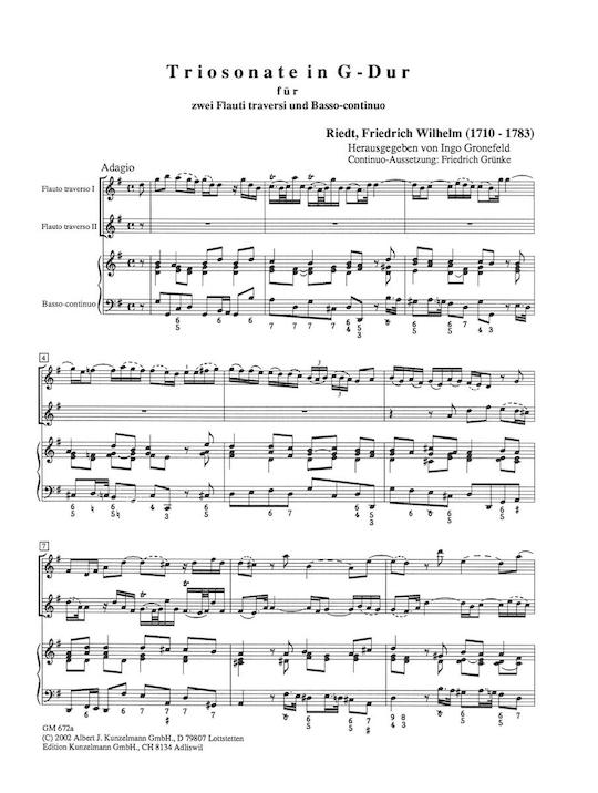 Riedt, FW :: Triosonate G-Dur [Trio Sonata in G Major]
