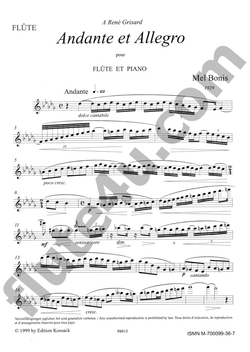 Bonis, M :: Andante et Allegro