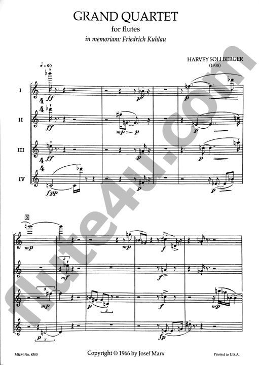 Sollberger, H :: Grand Quartet - In Memoriam: Friedrich Kuhlau