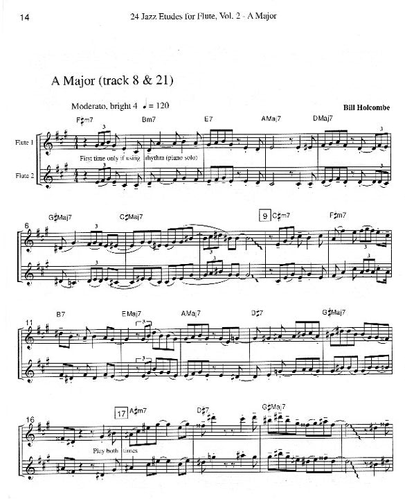 Holcombe, B :: 24 Jazz Etudes for Two Flutes Vol. 2