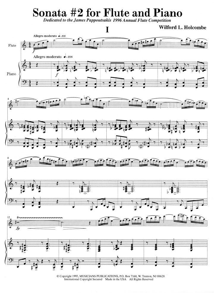 Holcombe, B :: Sonata #2 for Flute and Piano