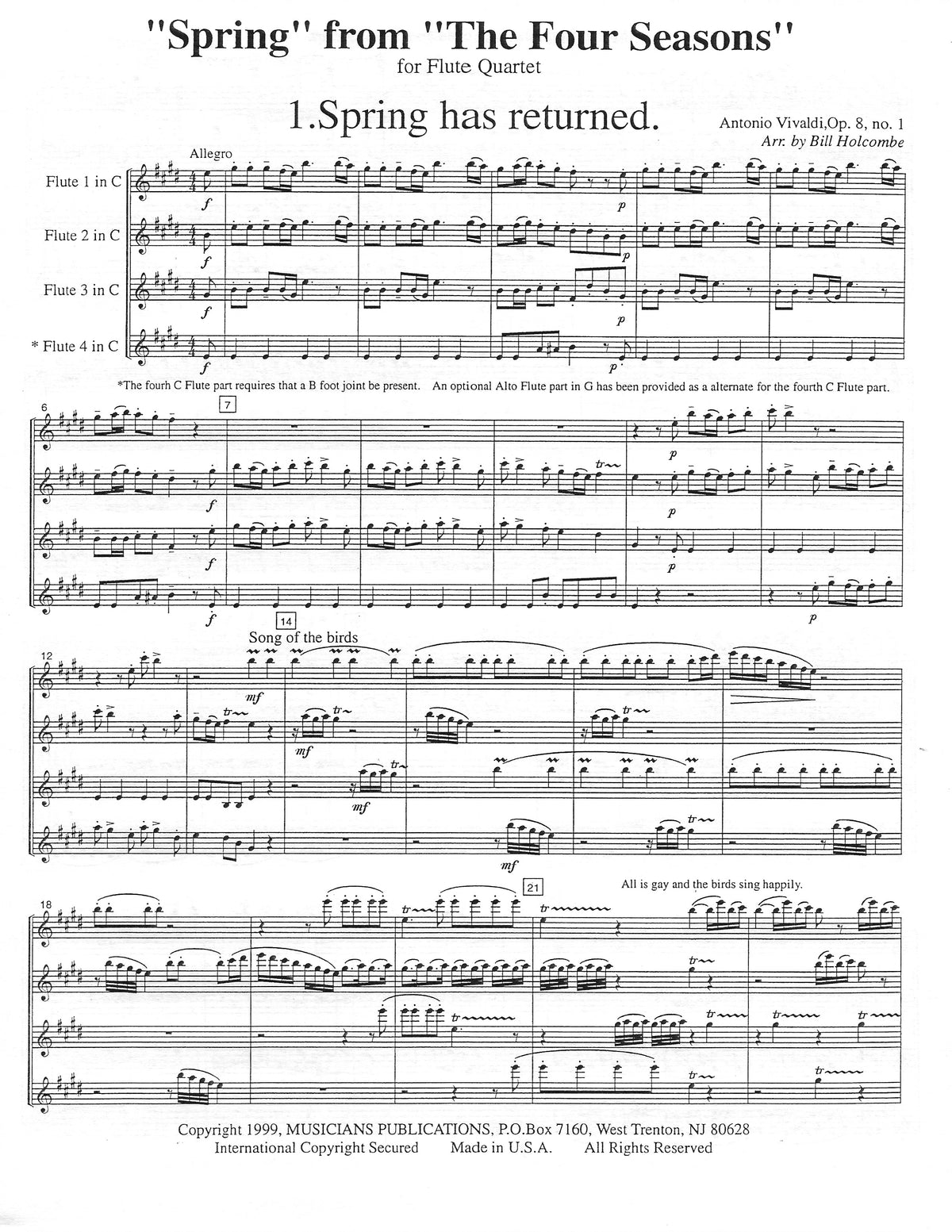 Vivaldi, A :: 'Spring' from 'The Four Seasons' op. 8, No. 1