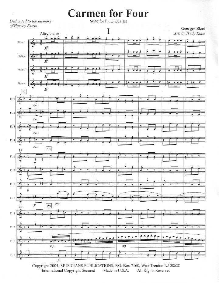 Bizet, G :: Carmen for Four