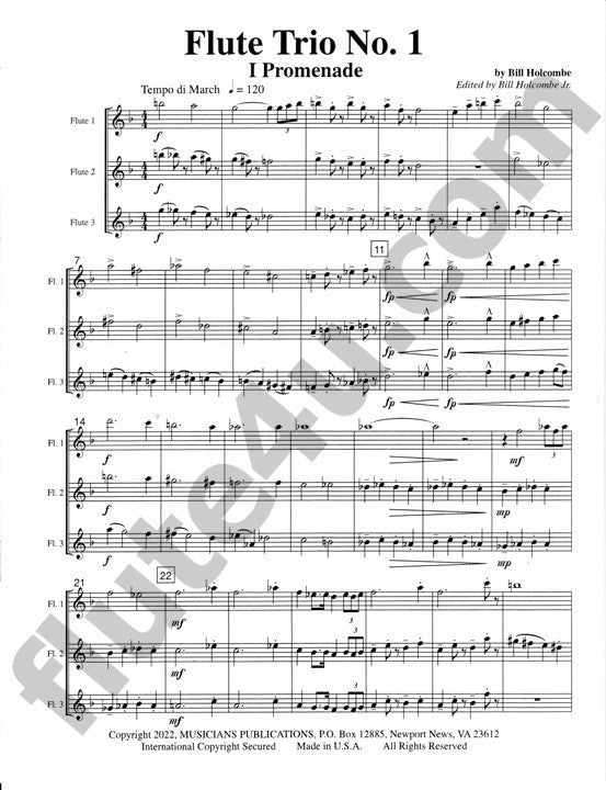 Holcombe, B :: Flute Trio No. 1