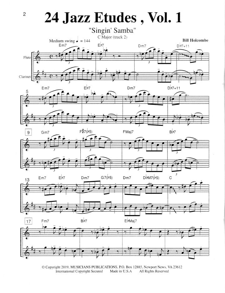 Holcombe, B :: 24 Jazz Etudes for Flute & Clarinet - Volume 1