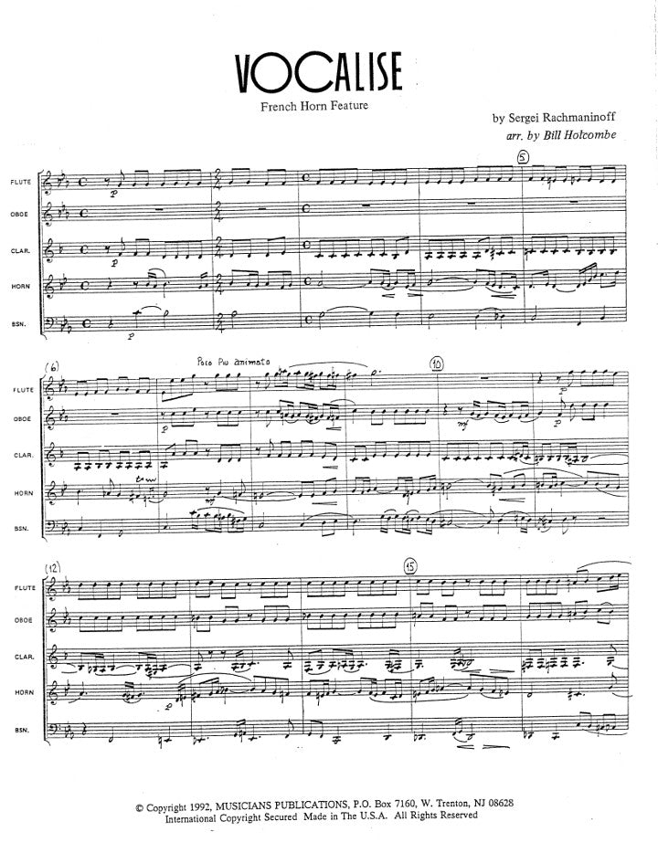 Rachmaninoff, S :: Vocalise