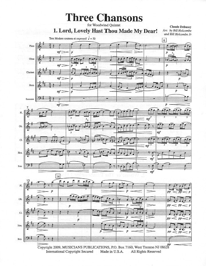 Debussy, C :: Three Chansons
