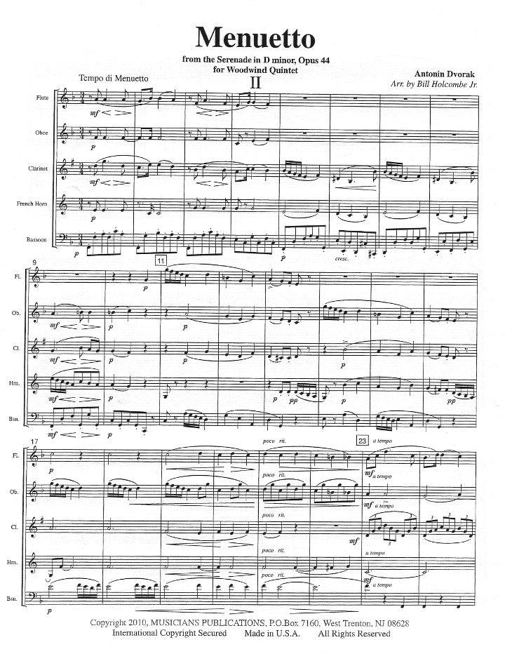 Dvorak, A :: Menuetto