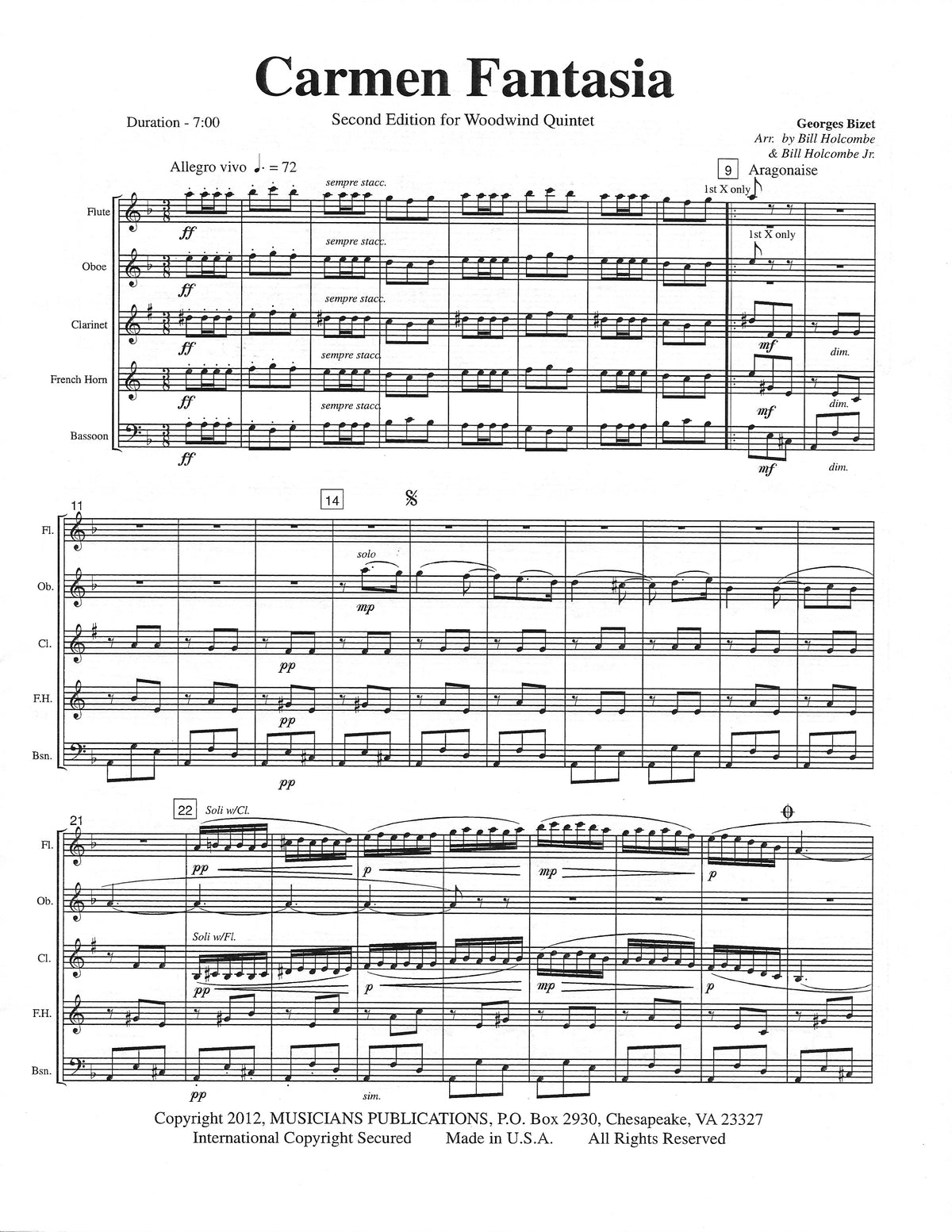 Bizet, G :: Carmen Fantasia, Second Edition
