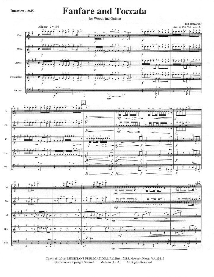 Holcombe, B :: Fanfare and Toccata
