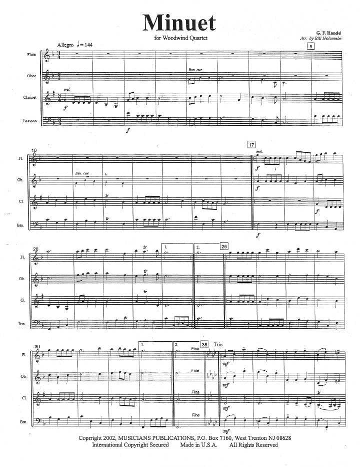 Handel, GF :: Minuet from the Water Music