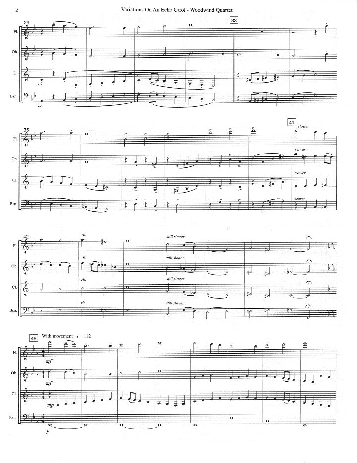 Holcombe, B :: Variations On An Echo Carol