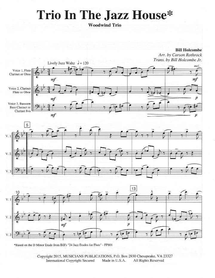 Holcombe, B :: Trio In The Jazz House