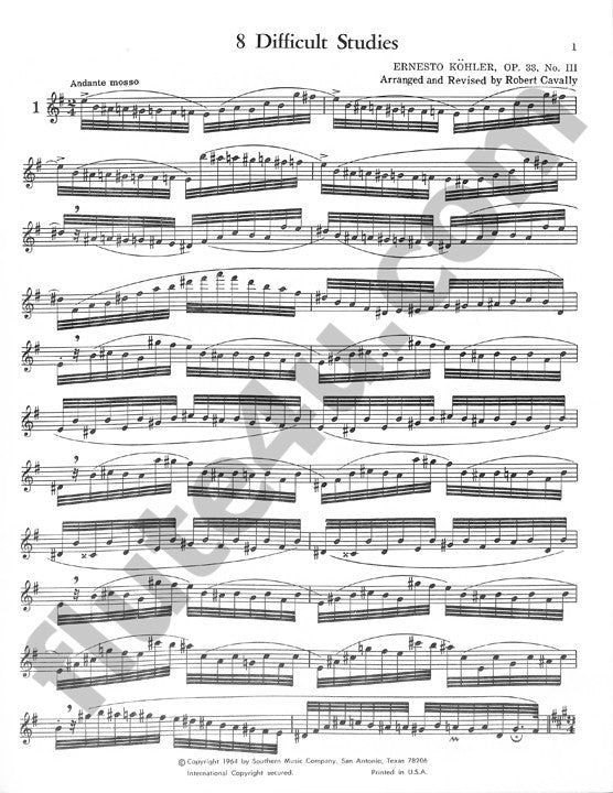 Kohler, E :: 8 Difficult Studies op. 33, Book III