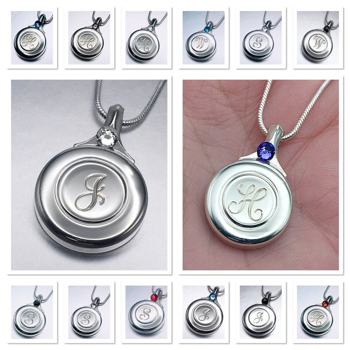 Necklace - Engraved Plateau Key with Crystal