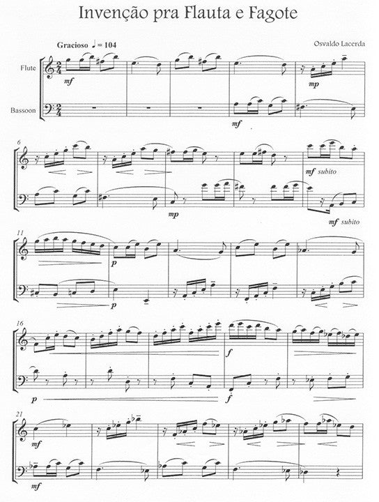 Lacerda, O :: Invencao pra flauta e fagote [Invention for Flute & Bassoon]