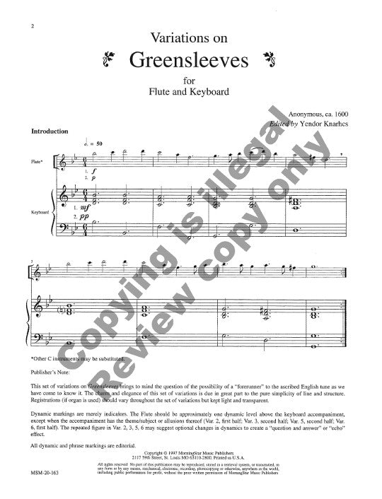 Anonymous :: Variations on Greensleeves