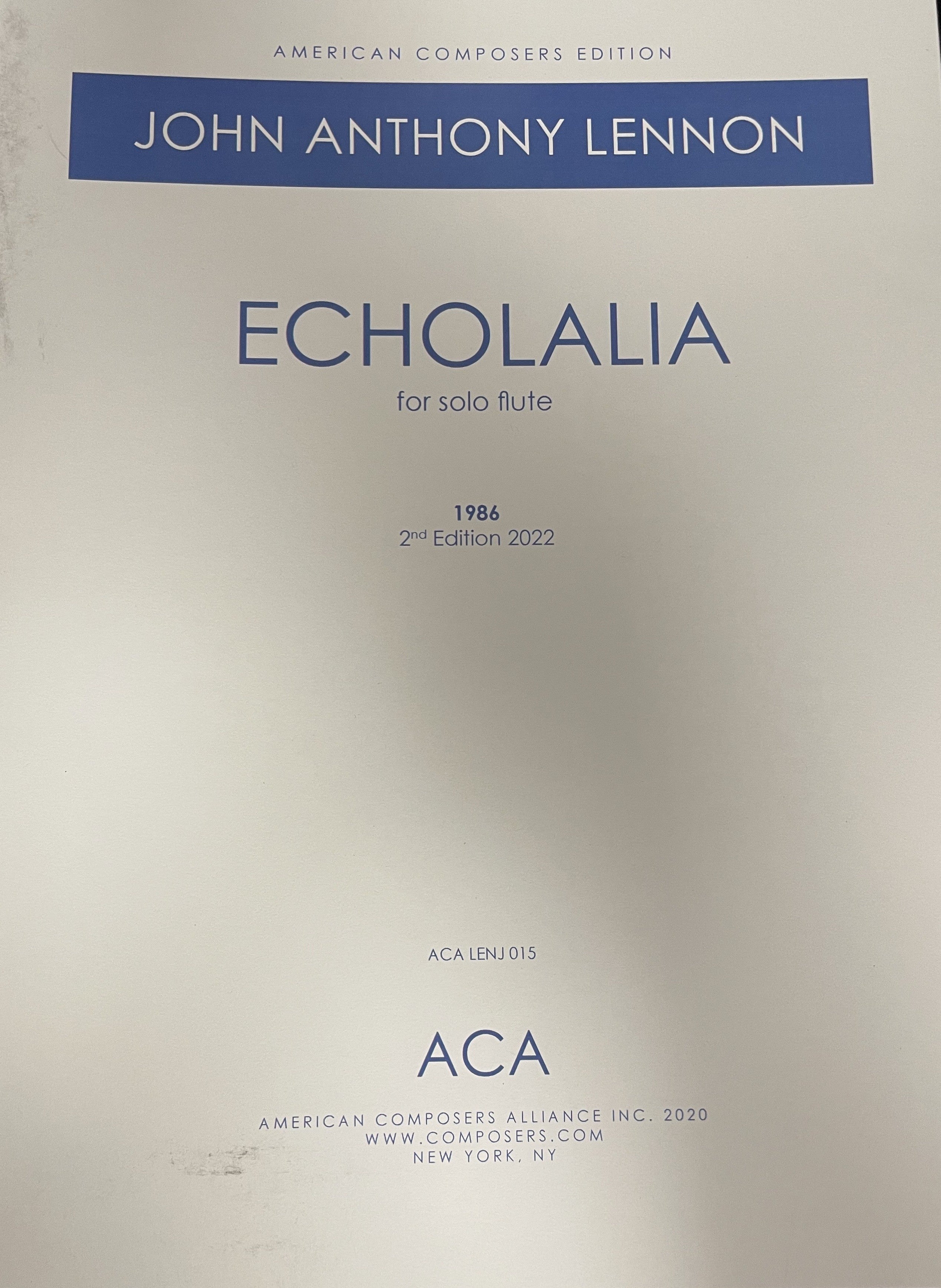 Lennon, JA :: Echolalia