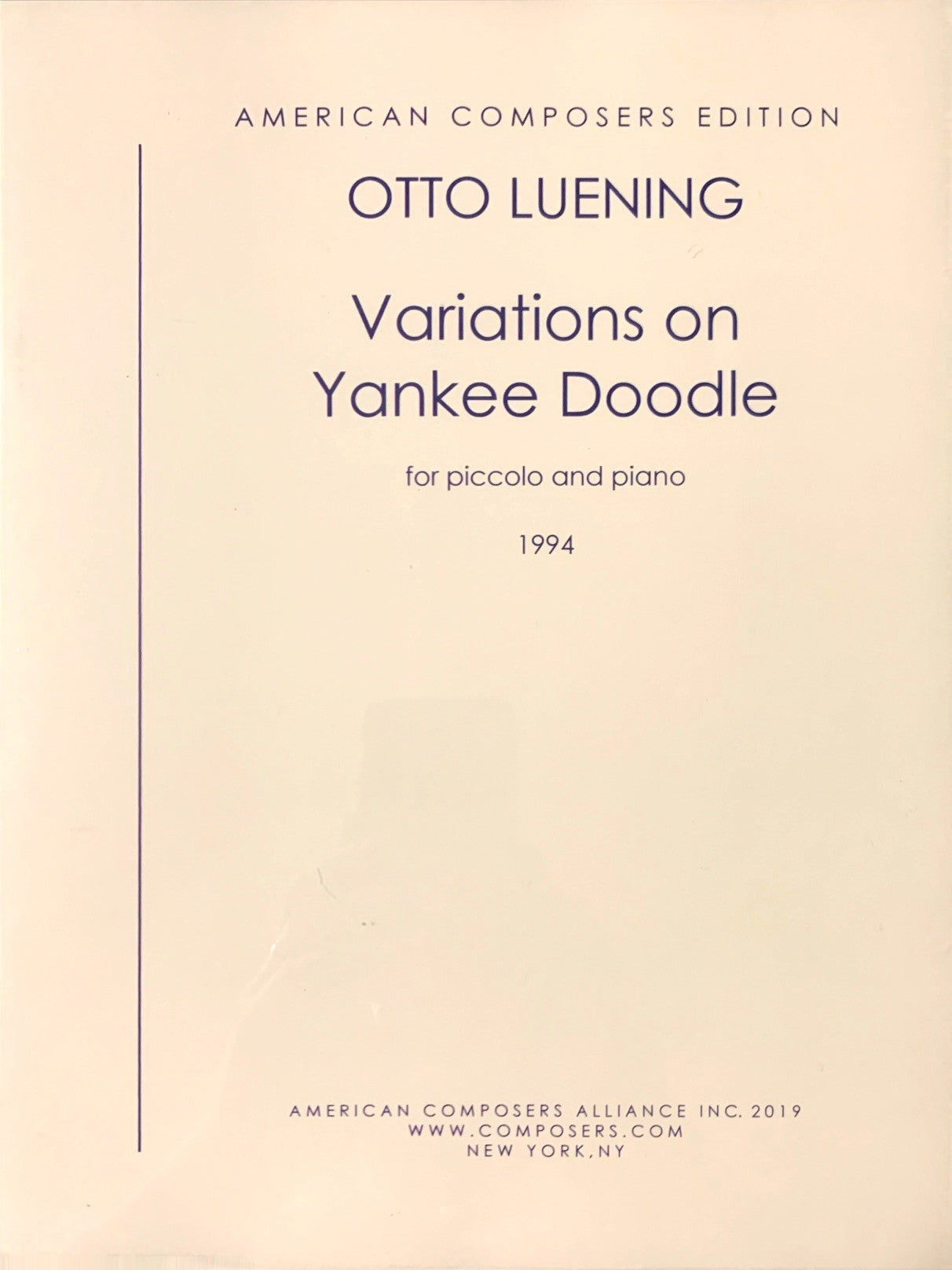 Luening, O :: Variations on Yankee Doodle