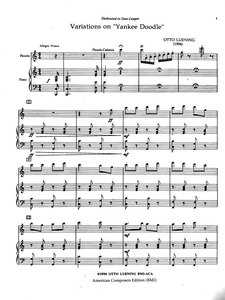 Luening, O :: Variations on Yankee Doodle