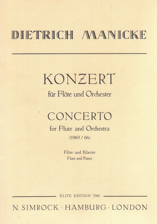 Manicke, D :: Konzert for Flote und Orchester [Concerto]