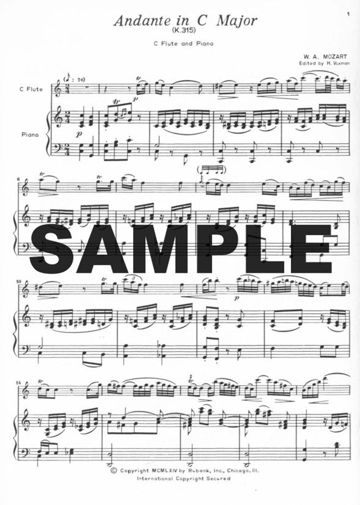 Mozart, WA :: Andante in C Major, K. 315