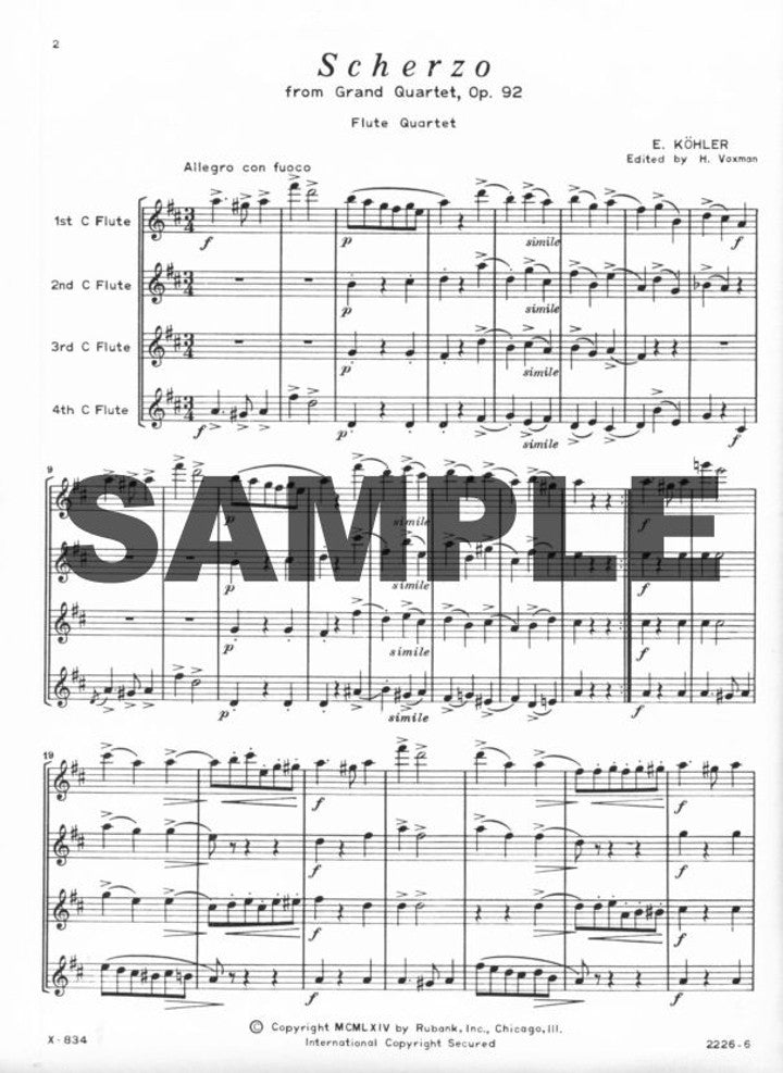 Kohler, E :: Scherzo (from Grand Quartet, Op. 92)