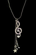 Necklace - Treble Clef with Sixteenth Note and Star
