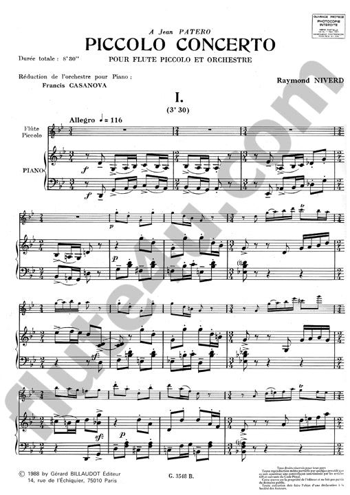 Niverd, R :: Piccolo Concerto