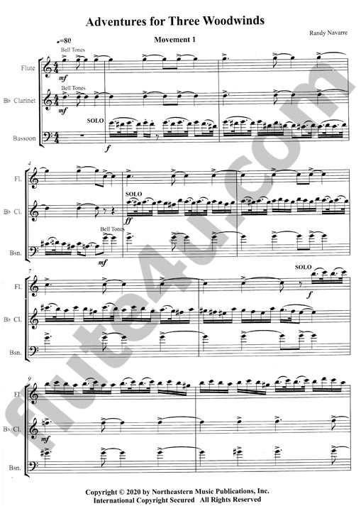 Navarre, R :: Adventures for Three Woodwinds