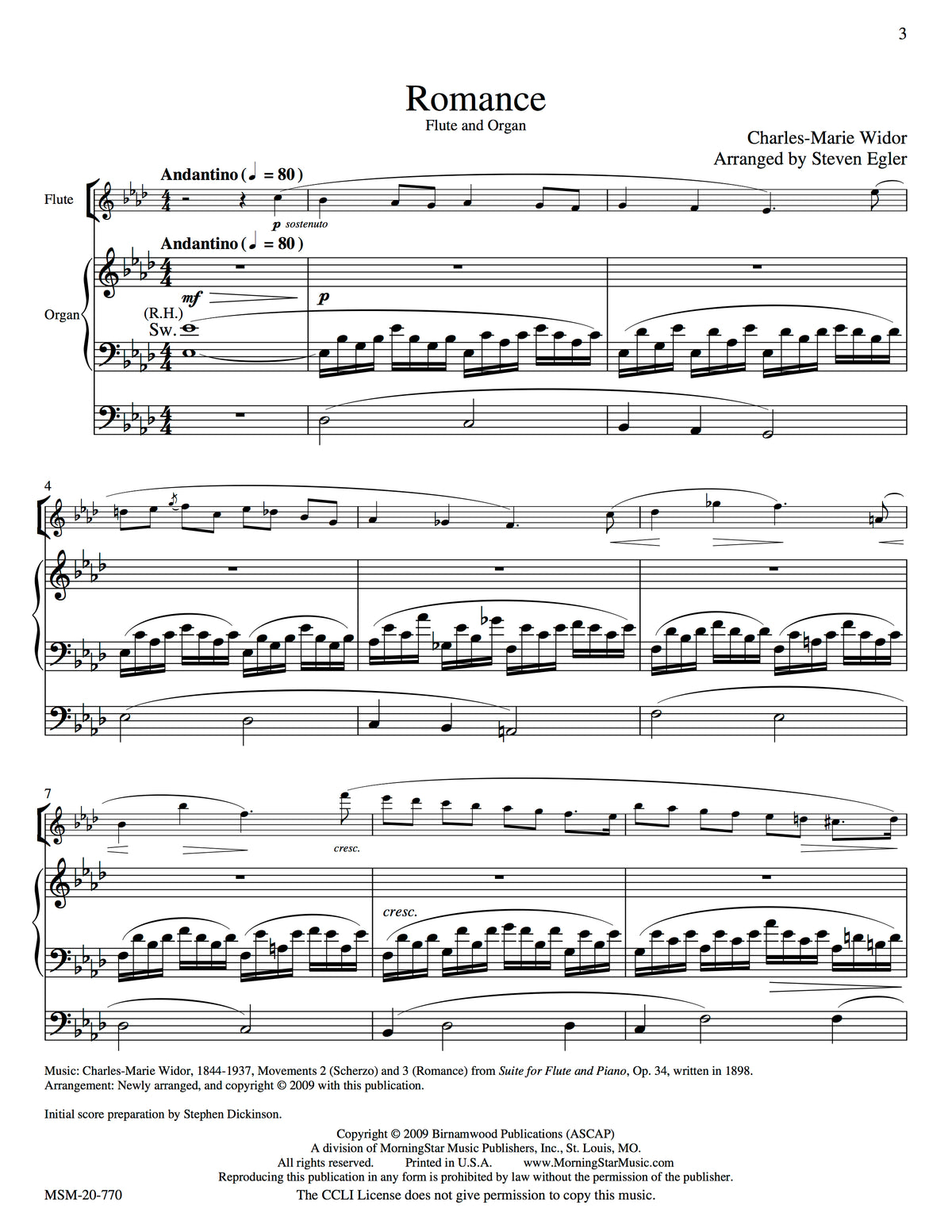 Widor, CM :: Romance and Scherzo