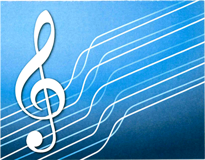 Boxed Note Cards - Blue Treble Clef