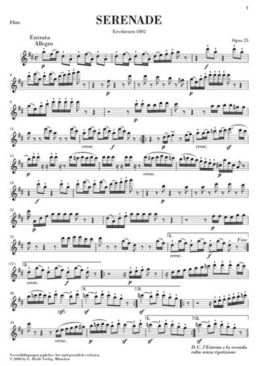Beethoven, L :: Flotenserenade op. 25 [Flute Serenade op. 25]