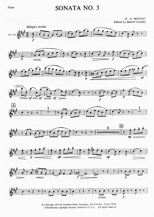 Mozart, WA :: Sonata No. 3 in A Major