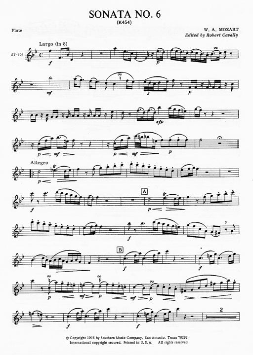 Mozart, WA :: Sonata No. 6 in Bb