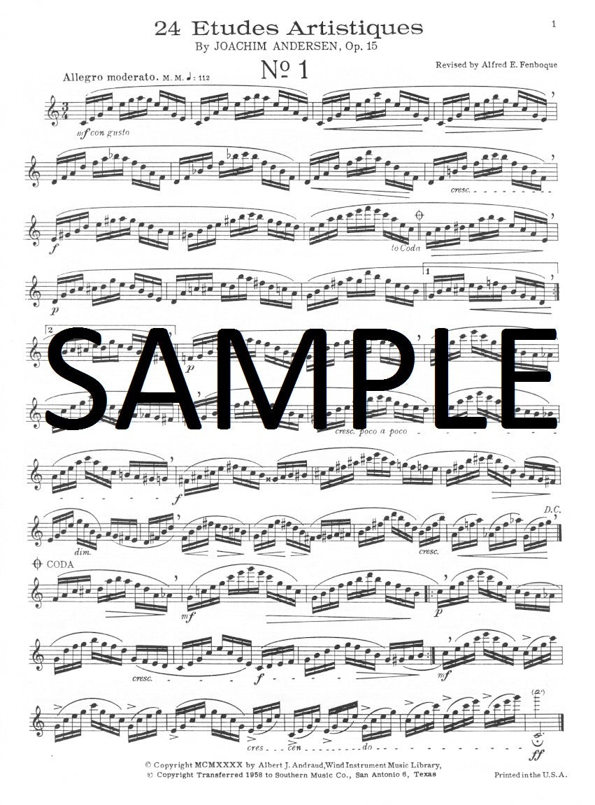 Andersen, J :: Twenty-Four Artistic Studies, Op. 15