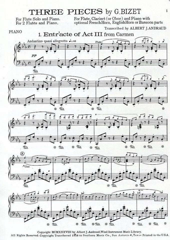Bizet, G :: Three Pieces