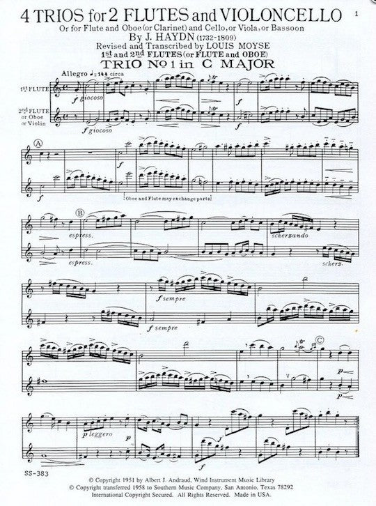 Haydn, J :: Four London Trios