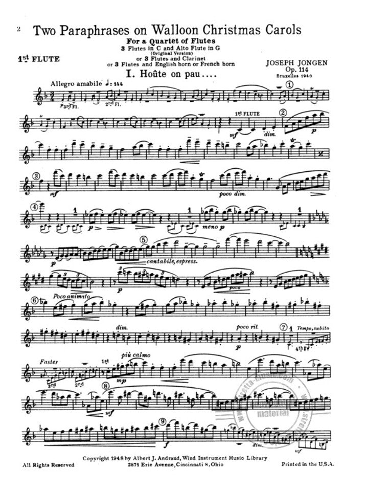 Jongen, J :: Two Paraphrases on Walloon Christmas Carols