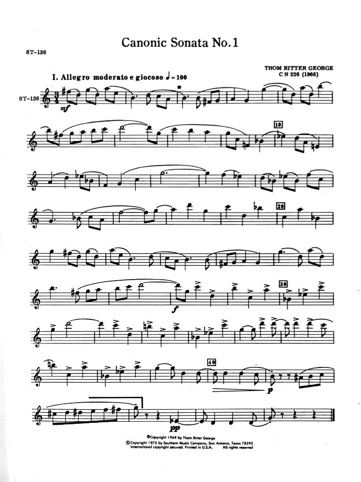 George, TR :: Six Canonic Sonatas