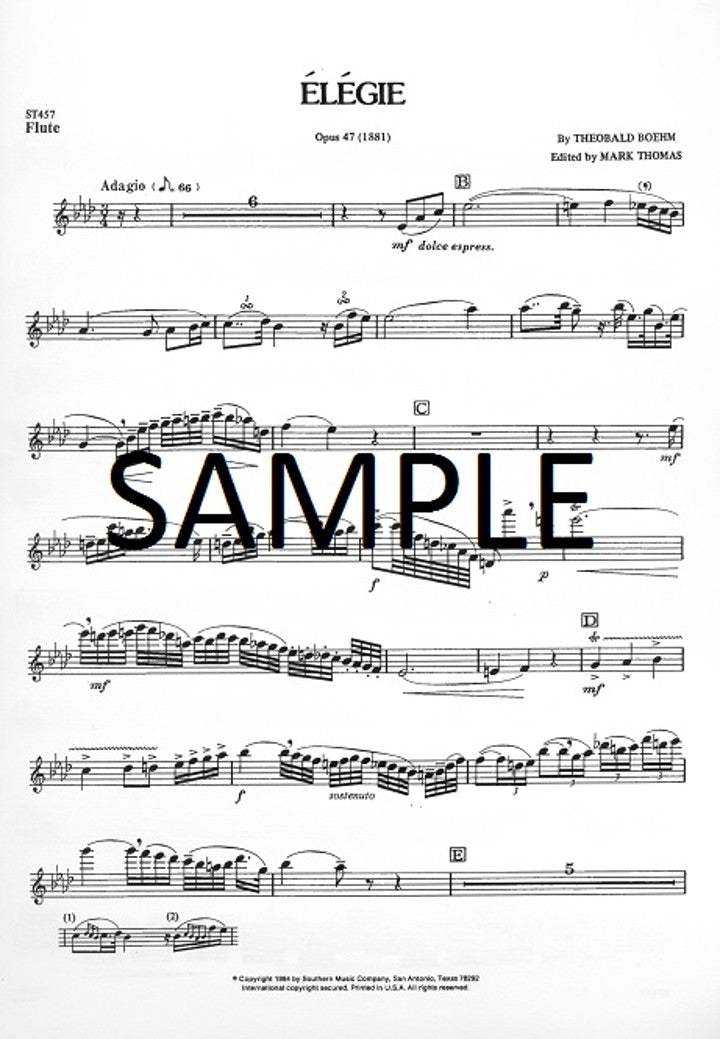 Boehm, T :: Elegie, Op. 47