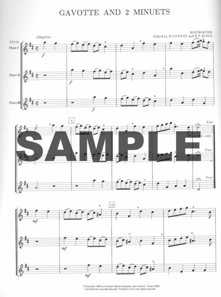 Boismortier, JB :: Gavotte and Two Minuets