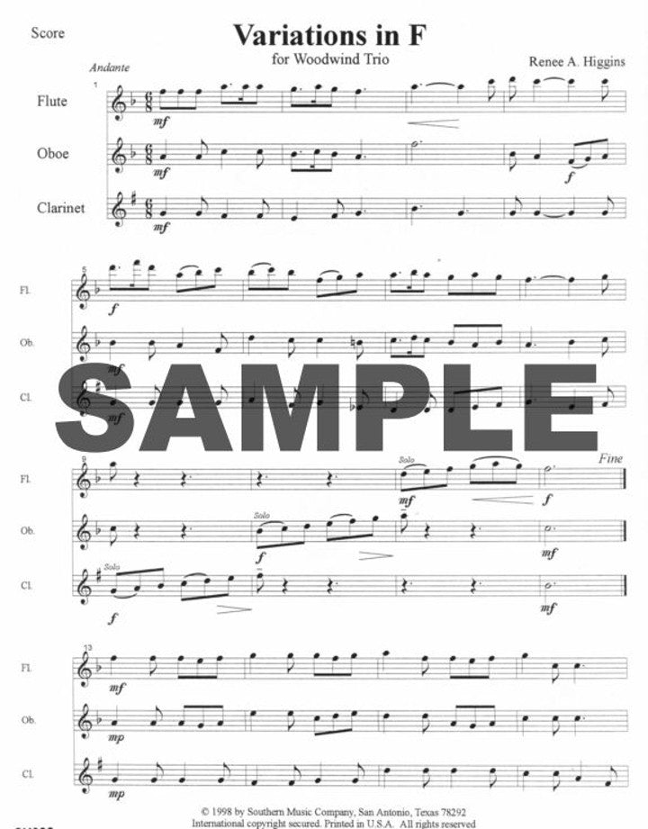 Higgins, RA :: Variations in F