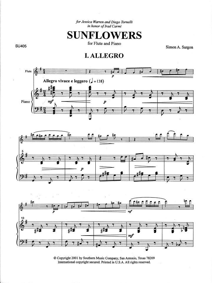 Sargon, SA :: Sunflowers (Sonata for Flute and Piano)