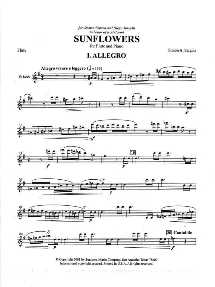 Sargon, SA :: Sunflowers (Sonata for Flute and Piano)