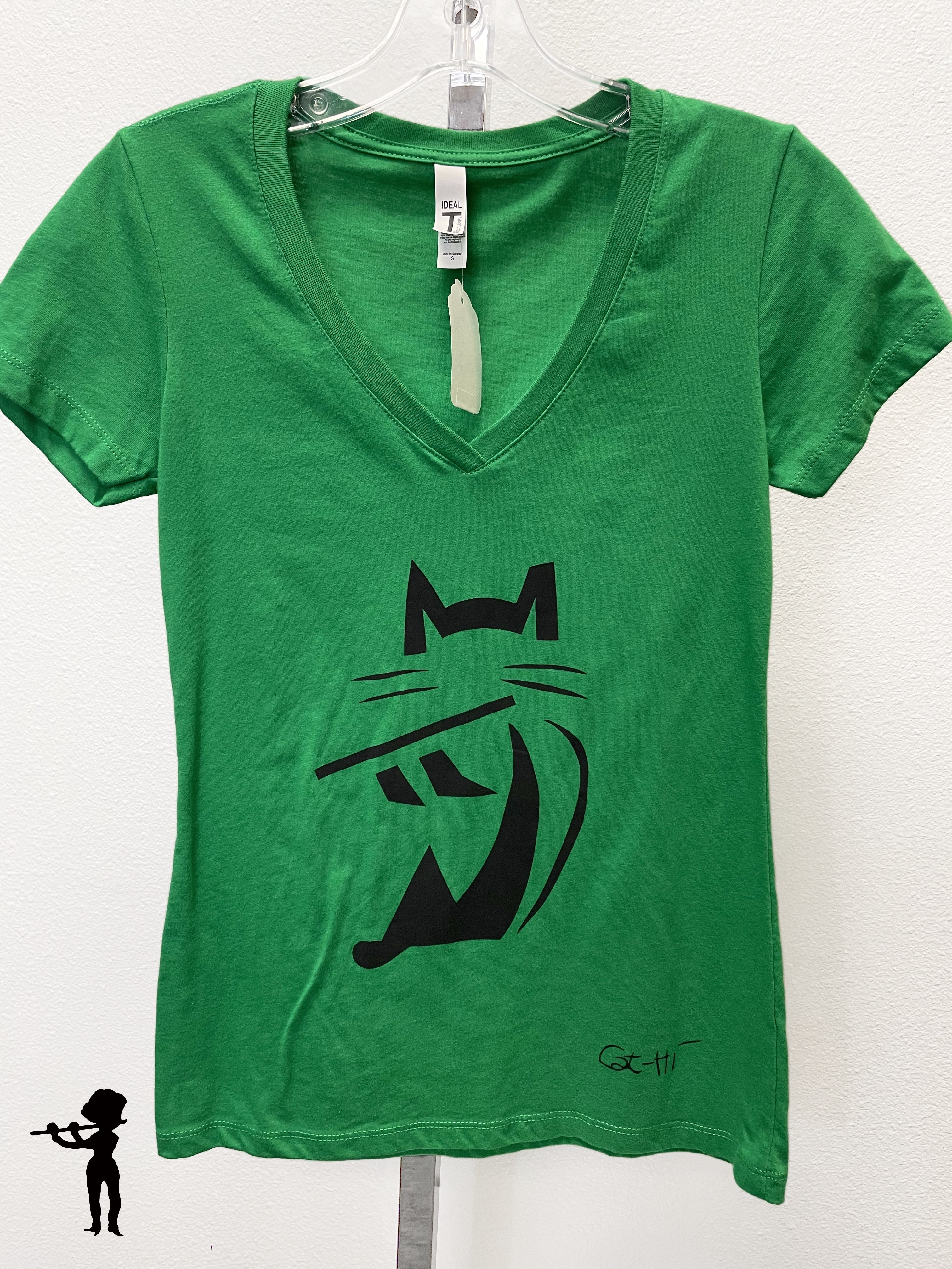 T-Shirt - Cat-Hi Playing Flute