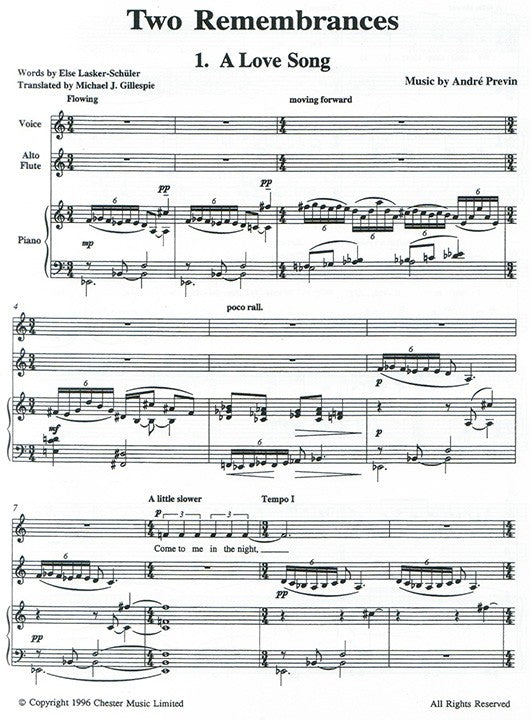 Previn, A :: Two Remembrances